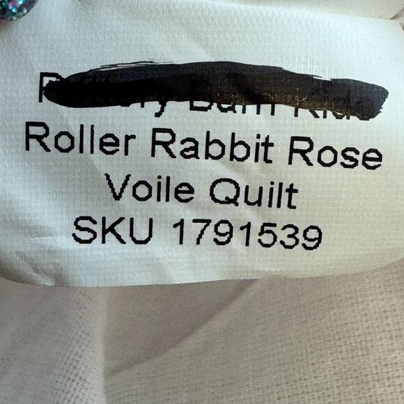 Pottery Barn Roller Rabbit Rosebud Reversible Quilted Cotton Standard Sham NWOT - Picture 7 of 10